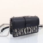 Christian Dior 30 Montaigne East-West Bag with Chain Dark Blue